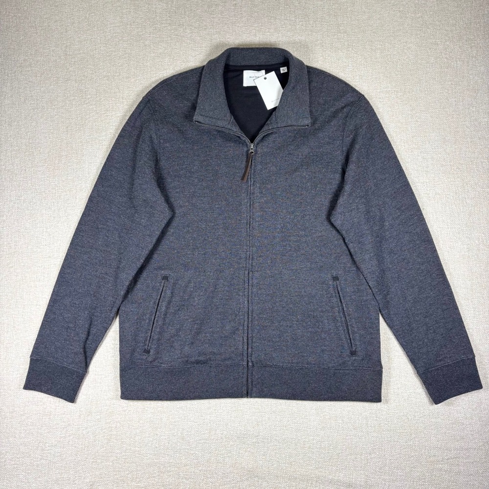NWT Billy Reid Ribbed Track Jacket Charcoal Gray Full Zip Mens XL Casual